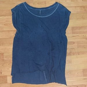 Free people distressed tee, navy size medium